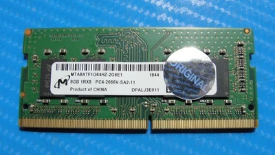 HP 850 G5 Micron 8GB 1Rx8 PC4-2666V Memoria RAM SO-DIMM MTA8ATF1G64HZ-2G6E1 Foto 1 de 2