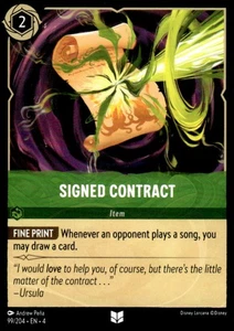 Signed Contract 2024 Disney Lorcana - Ursula's Return #99 Uncommon - Picture 1 of 2