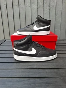 Women's Nike Court Vision Mid Black White Trainers Size 6 (UK) 8.5 (US) RRP £80 - Picture 1 of 19