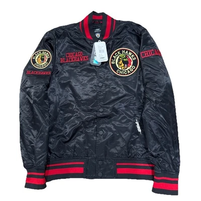 Новый Chicago Blackhawks Pro-Standard ретро классический логотип атласная куртка НХЛ размер большой - Изображение 1 из 4