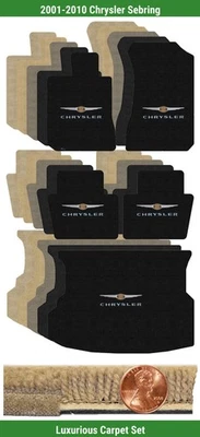 Juego de alfombrillas de lujo personalizadas para Chrysler Sebring 2001-2010 con logotipo (5 piezas) #I77 Foto 1 de 4