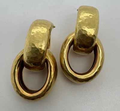 Pendientes martillados vintage 1989 Tiffany & Co Paloma Picasso oro 18k Foto 1 de 4