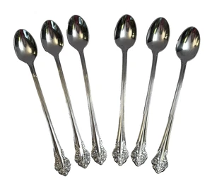 Reed and Barton ELEGANTE 6 cucharas de té helado cubiertos de acero inoxidable - Imagen 1 de 5