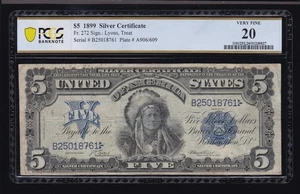 US 1899 $5 Chief Silver Certificate Note  FR 272 PCGS 20 VF (761) - Picture 1 of 2