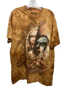 The Mountain NATIVE AMERICAN Grafik T-Shirt Schwarz 2009 Made in USA Herren L - Bild 1 von 6