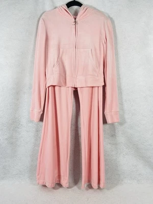 Juicy Couture 2PC Tracksuit Women’s Large Pink Full Zip Y2K Rhinestone New - Image 1 of 4