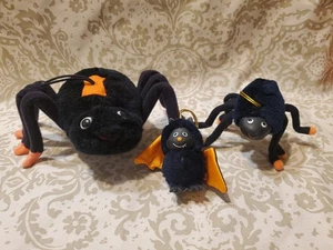 Vintage Halloween Russ Plüsch Spinnen & Fledermaus Deko - Bild 1 von 10