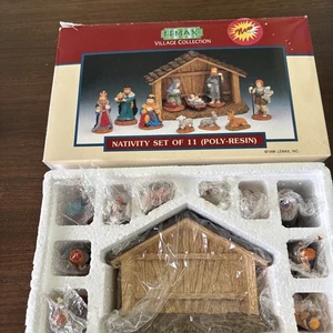 Belén vintage LEMAX Christmas Village conjunto de 11 piezas poliresina 1996 con caja - Imagen 1 de 19