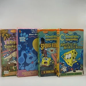 Lot 4 Nickelodeon/Nick Jr. VHS Spongebob/Rugrats/Blue's Clues *READ* - Picture 1 of 22