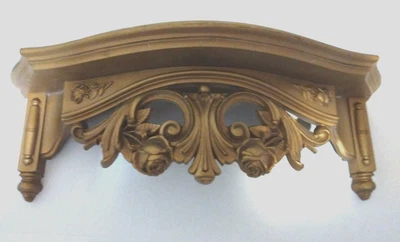 vth 3056 shelf ornate rose flower Hollywood Regency  wall decor - Image 1 of 4