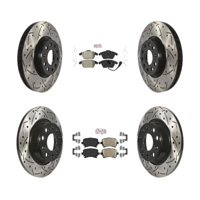 Rotores ranurados perforados cruzados delanteros traseros para Volkswagen CC Passat 2009-2017 oe9U Foto 1 de 4