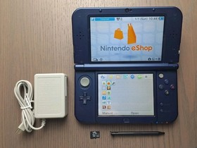 New Nintendo 3DS XL Metallic Blue Charger + 128GB SD Card | Region Free TOP IPS