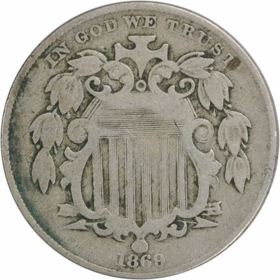 1869 Shield Nickel VF Uncertified #301 - Image 1 of 2