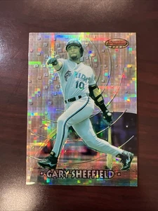 1997  Bowman's Best Preview Atomic Refractor Gary Sheffield #BBP9 Marlins NM+ - Picture 1 of 5