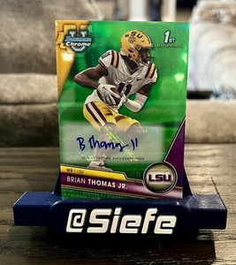 2023 Topps Bowman University Chrome AUTO GREEN /99 Brian Thomas JR. 1st Bowman!