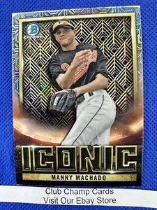 2023 #BI-16 Manny Machado Bowman Chrome Iconic Mojo Refractor Parallel Orioles - Picture 1 of 2