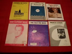 Lot 6 Pieces 1960's Sheet Music Scarborough Downtown Sunshine Baby Elephant - Picture 1 of 20