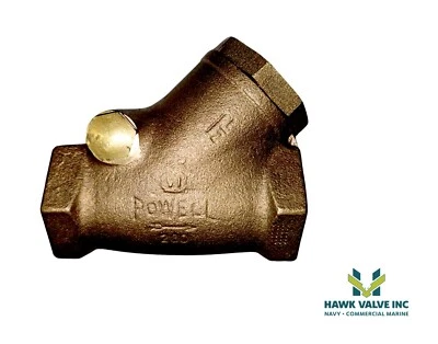 1-1/2" BRONZE 200 THREADED Y-PATTERN SWING CHECK VALVE - POWELL FIG.560 - Image 1 of 4