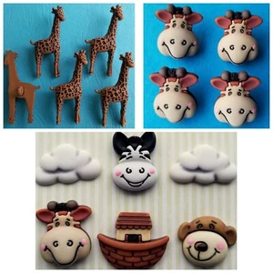 Craft Buttons GIRAFFE Safari Noah's Ark Monkey Zebra Animal Sewing Card Making - Picture 1 of 7