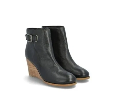 Diba Mujer Balen Cuero Negro Cuña Botín Talla 8 Nuevo Foto 1 de 4