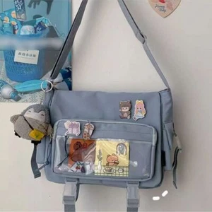 PVC Canvas Crossbody Bag Doll Display Student School Bag Travel - Picture 1 of 14