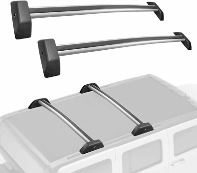 2Pcs Fit for Hummer H3 H3T 2006-2010 Lockable Roof Rail Rack Cross Bars Crossbar - Image 1 of 4