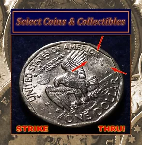Mint Error 1979-P Susan B Anthony Dollar Coin with Strike Thru Error! #2263 - Picture 1 of 15