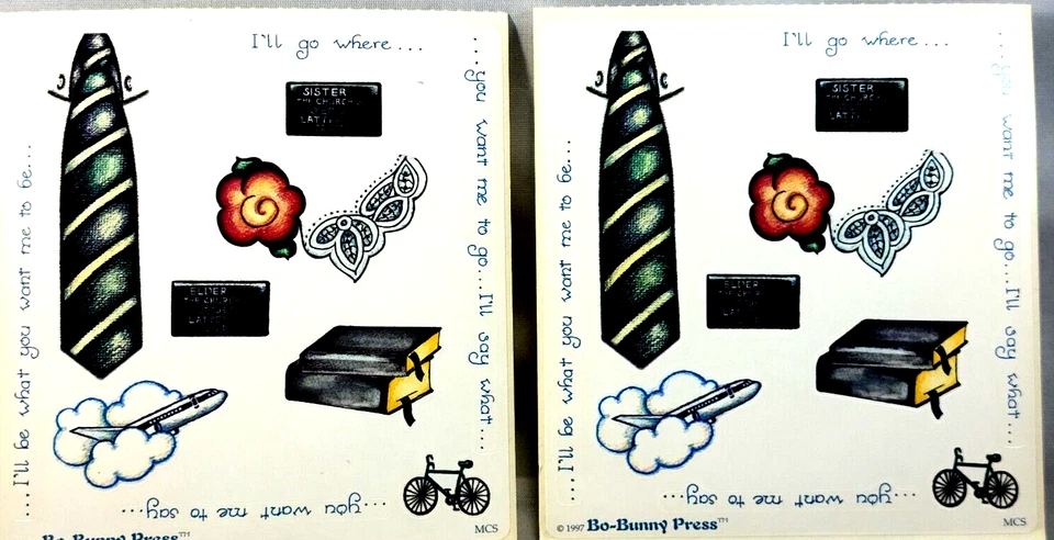 Mission Call Mormon Jesus Christ of Latter Day Saints Bo Bunny Stickers Set of 2 - Image 1 of 1