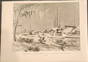 Garnelen & Austern Lugger Fischerboot Camp Biloxi Mississippi Harper's Weekly 1894 - Bild 1 von 1