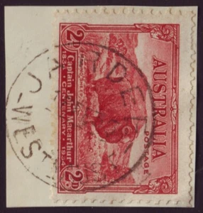 WEST AUSTRALIA POSTMARK "JARDEE" ON 2d MACARTHUR TTP - DATED 1935 (A20021) - Imagen 1 de 1