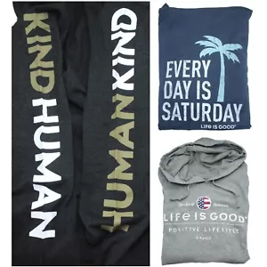 Camiseta trituradora con capucha de manga larga para hombre Life is Good, mediana - Imagen 1 de 14