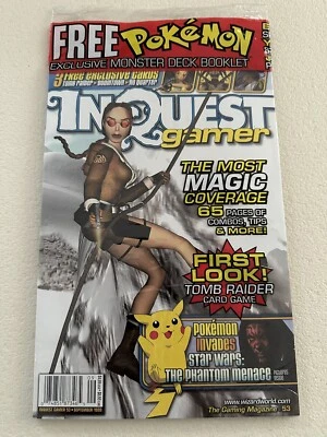 Inquest Gamer Magazine September 1999 Pokemon - Laura Croft  tomb raider ex card - Image 1 of 4