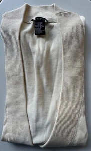 THEORY Sweater Vest Ivory 59% Silk and 41% Cotton Blend Sleeveless Size Large L - Picture 1 of 5