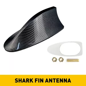 Shark Fin Roof Car Antenna Carbon Fiber FM/AM Radio Antena Radio Universal Screw - Picture 1 of 10