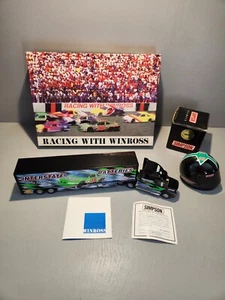 Bobby Labonte 18 Interstate 1/4 Simpson Mini Helmet & 1/64 Winross Transporter - Picture 1 of 17