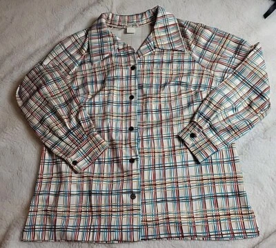 Vintage Shaker Sport Orange Brown Blue Stripe White  Print Shirt  Movie Prop  - Image 1 of 4