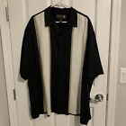Nat Nash 100% Silk Black, Cream & Lava Shirt, Bowling shirt style,  Size XXL