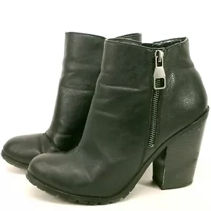 Women's Ankle Boots Size 9 Black Synthetic Leather Side Zip Call It Spring - Picture 1 of 12