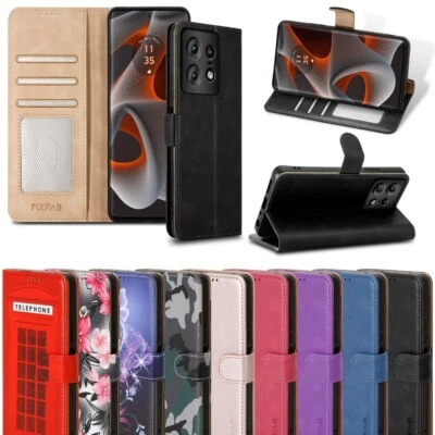Case For Motorola Edge 50 Neo 5G, RFID Blocking Leather Wallet Flip Phone Cover - Image 1 of 4