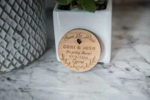 Save The Date Wedding Invite Magnetic Token - Picture 1 of 1