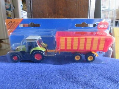 1:64 Siku 1650 Claas Tractor or with Silage Farm Trailer GREEN - Image 1 of 4