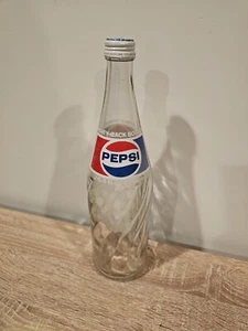 Vintage 26.4 Oz Glass Pepsi Bottle - Swirl Glass With Lid - Bild 1 von 8