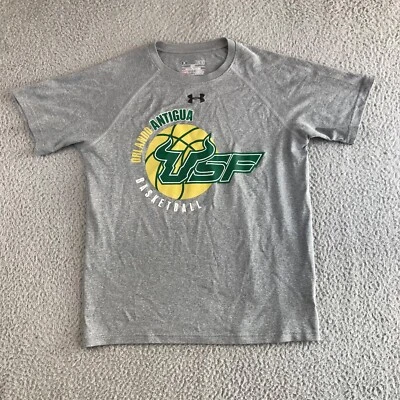 Camisa de baloncesto USF juvenil grande gris manga corta cuello redondo bajo armadura suelta Foto 1 de 4