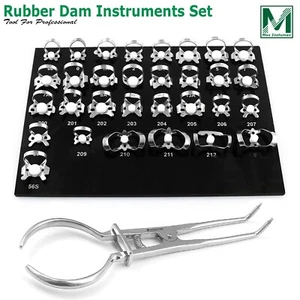 Rubber Dam Frame Punch Template Clamps Forceps Dental Endodontic Lab Instruments - Picture 1 of 8