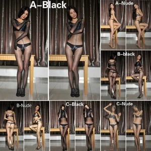 1D Oil Shine Bodysuit Super Shiny Glossy Transparent Full Bodystocking & Gloves - Picture 1 of 18