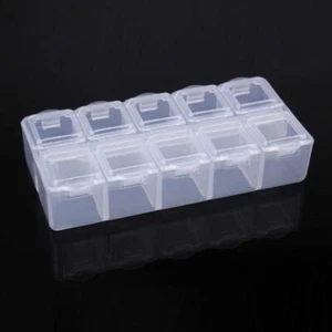 5pcs 10 slots clear bead Storage Plastic BOX useful mini multi-purpose Case with - Picture 1 of 2