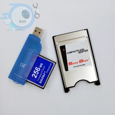 3 piece set NEW CNC 256MB CF CF card+CF-PCMCIA adapter+SSK USB2.0 card reader - Image 1 of 3