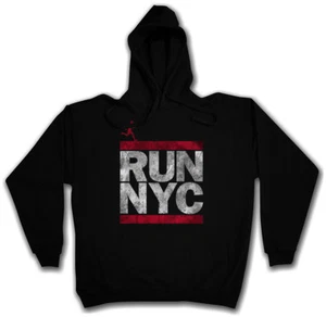RUN NYC SWEATSHIRT HOODIE New York City Run Fun DMC Marathon Ghetto Hip Hop - Picture 1 of 1