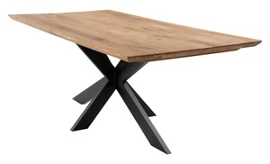 Esstisch Küchentisch Esszimmertisch Wildeiche massiv Metallgestell 200 x 100 cm - Bild 1 von 8