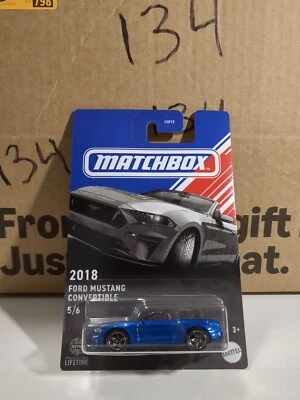 Matchbox WALMART Exclusive #5/6 2018 Ford Mustang Convertible BLUE NEW - Image 1 of 4